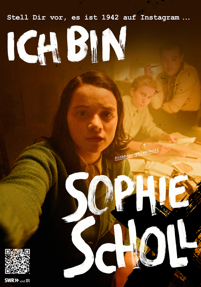 KeyVisual zum Instagram-Profil @Ichbinsophiescholl